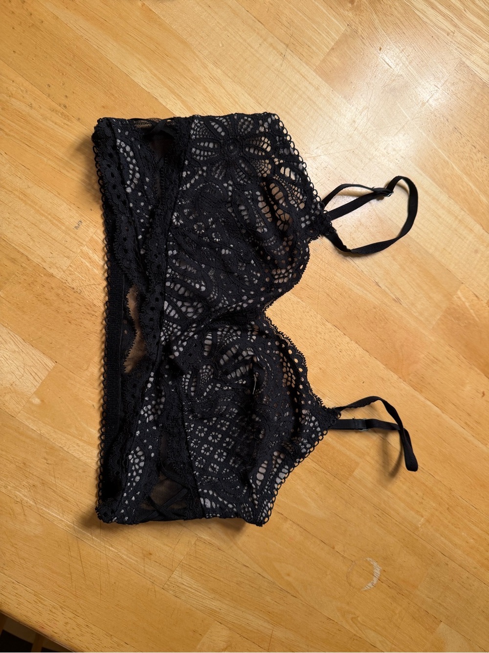 Victoria's Secret Black Floral Lace Bralette